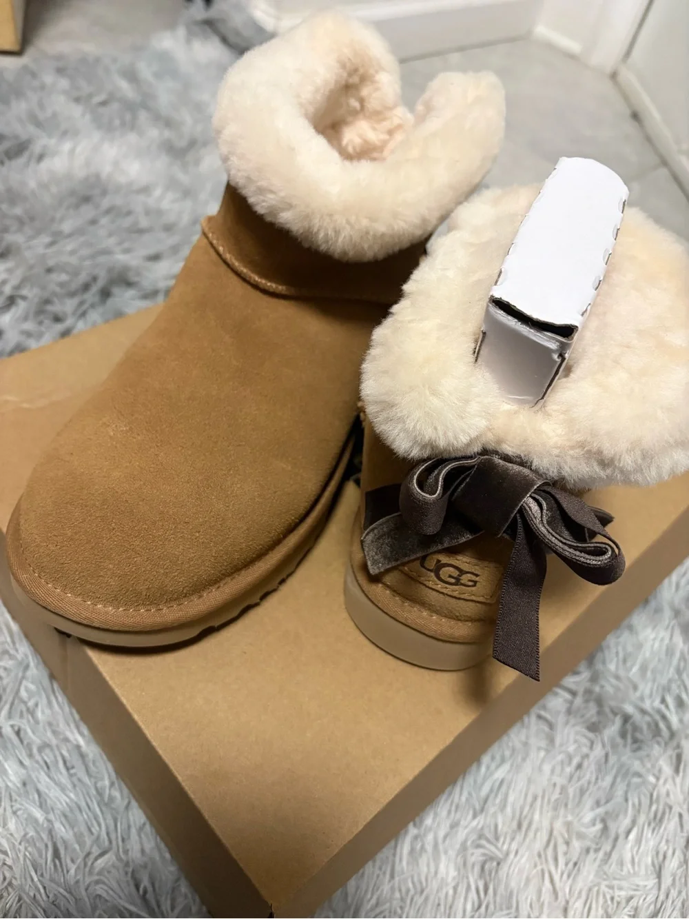 UGG Women's Chestnut Suede Shearling-Lined Slip-On Boots
